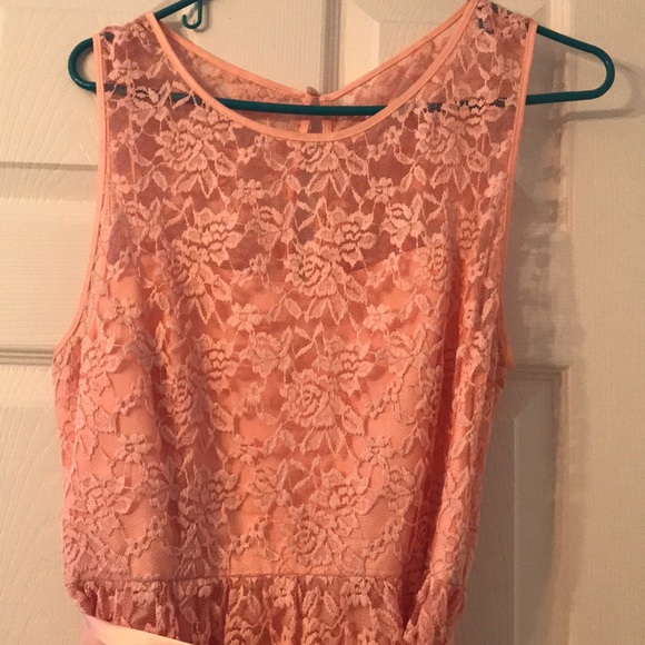 Pink lace dresss size 14 - Picture 2 of 4